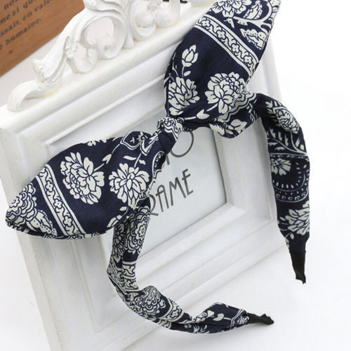 Floral Flowers Hairband Fabric Butterfly Bow Knot Hair Hoop Rabbit Ears Headband for Headwear Women Hair Accessories-Dollar Bargains Online Shopping Australia