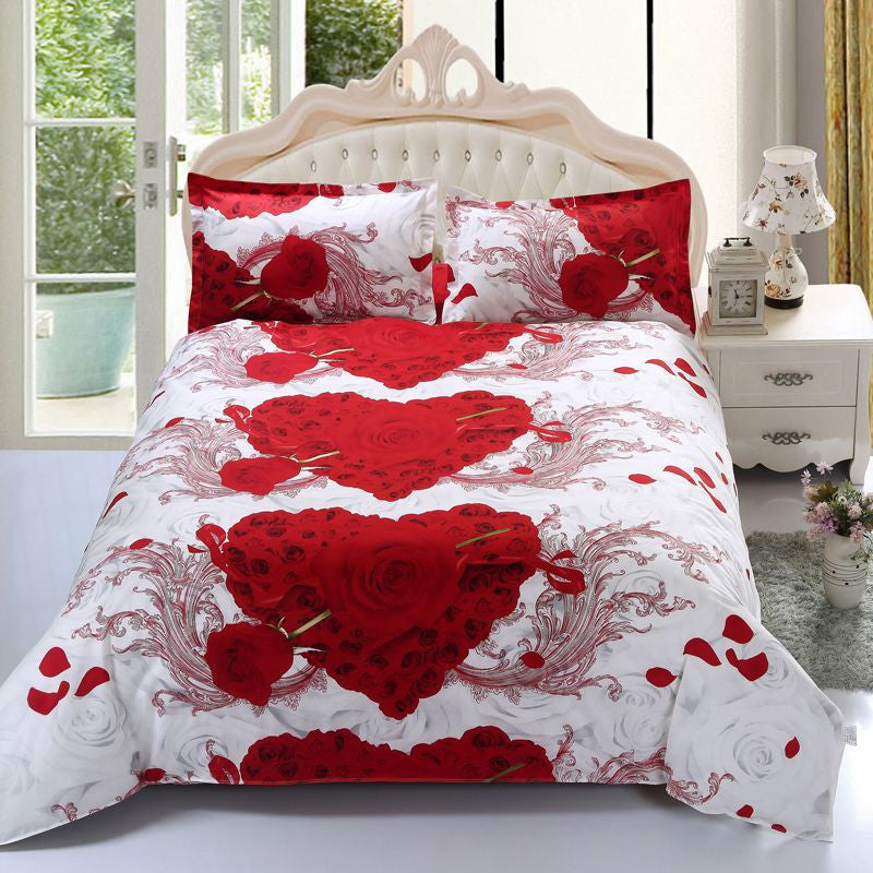 Home textile Reactive Print 3D bedding sets luxury Full/Queen/King Size Bed Quilt/Doona/Duvet Cover Pillowcases Set-Dollar Bargains Online Shopping Australia