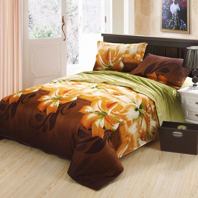 Home textile Reactive Print 3D bedding sets luxury Full/Queen/King Size Bed Quilt/Doona/Duvet Cover Pillowcases Set-Dollar Bargains Online Shopping Australia