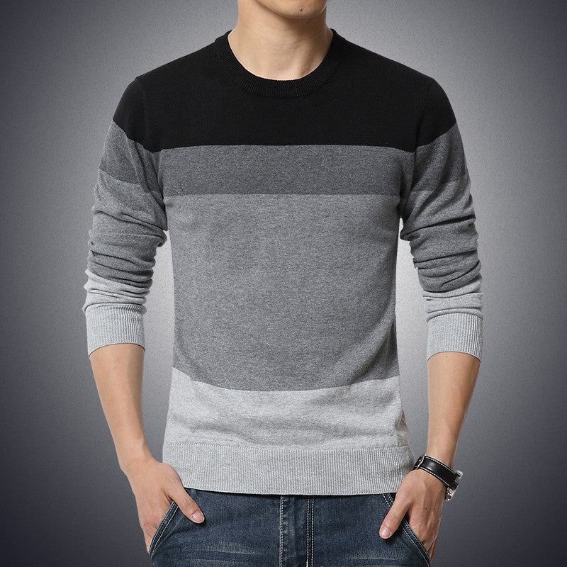 Korean fashion simple autumn male V-neck long-sleeve sweater solid color slim men's clothing - CelebritystyleFashion.com.au online clothing shop australia