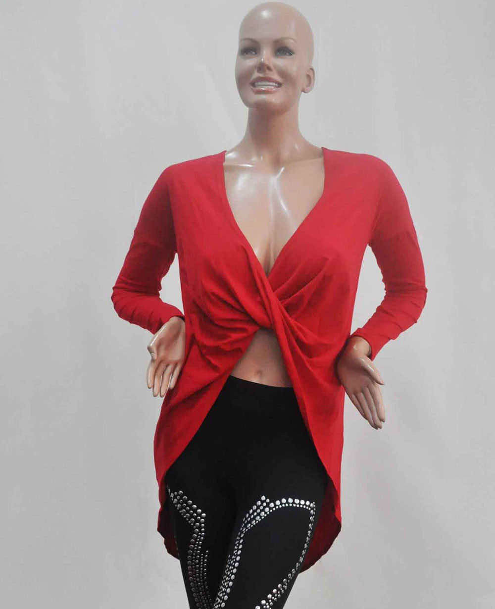 Backless Slit Long Sleeve Maxi Dress -  - 10