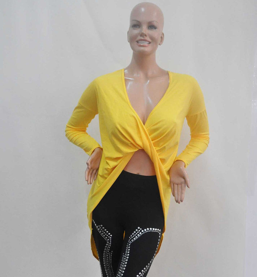 Backless Slit Long Sleeve Maxi Dress -  - 7