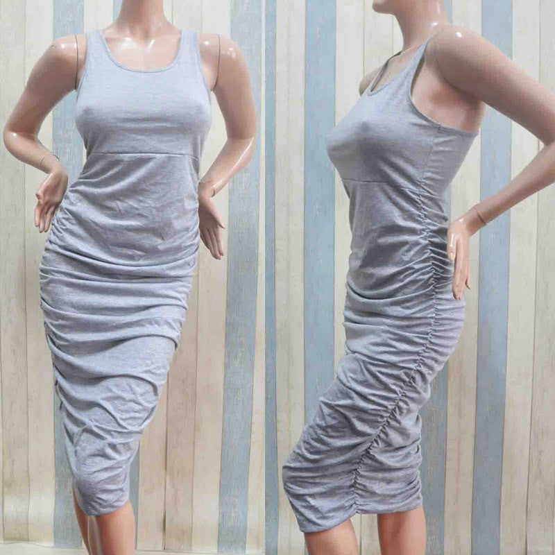 Stretch Party Long Pleated Maxi Dress -  - 6