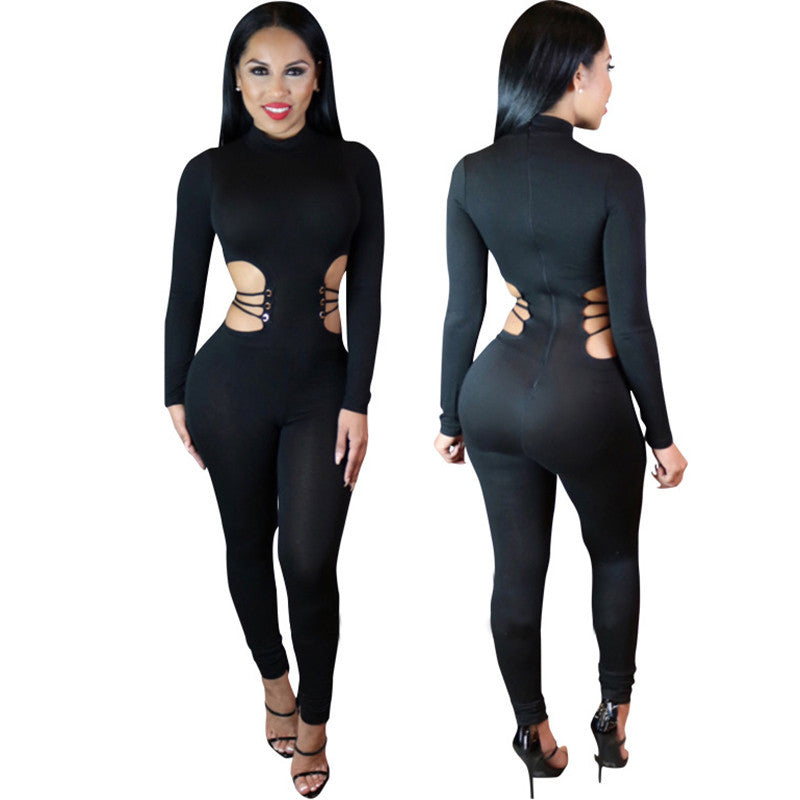 Rivet Straps Playsuit Bodysuit - CELEBRITYSTYLEFASHION.COM.AU - 2