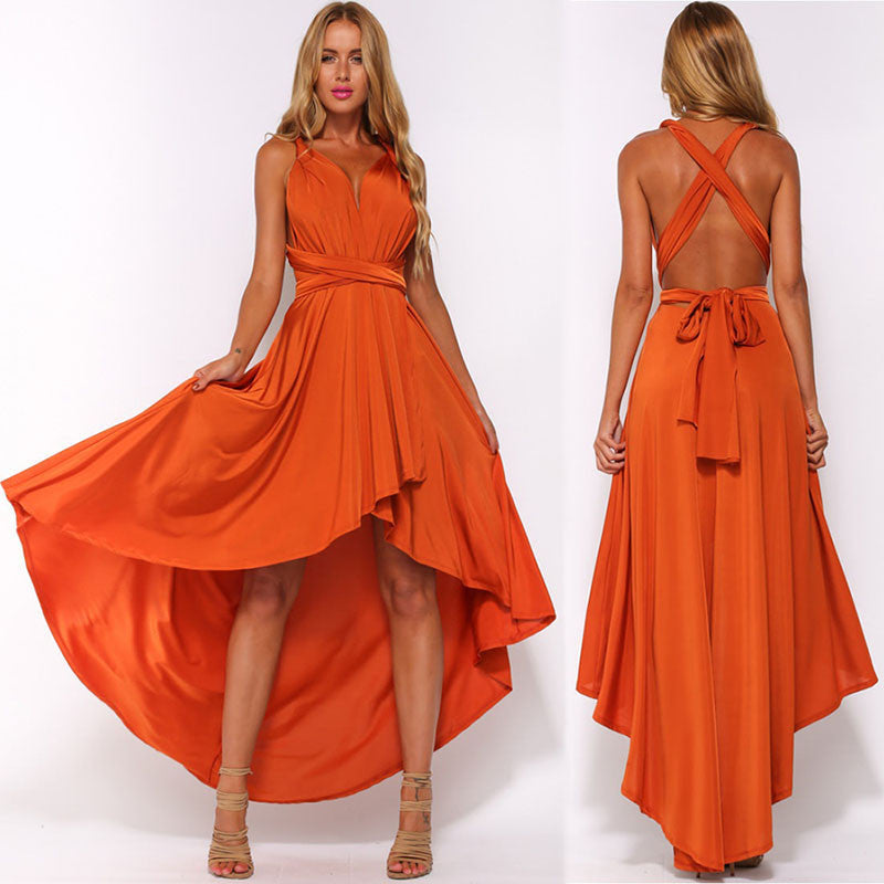 Asymmetrical Wrap Maxi Long Dress - CELEBRITYSTYLEFASHION.COM.AU - 2