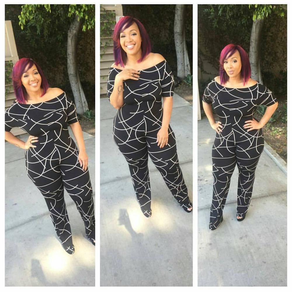 Slash Neck Stripe Short Sleeve Jumpsuit - CELEBRITYSTYLEFASHION.COM.AU - 2