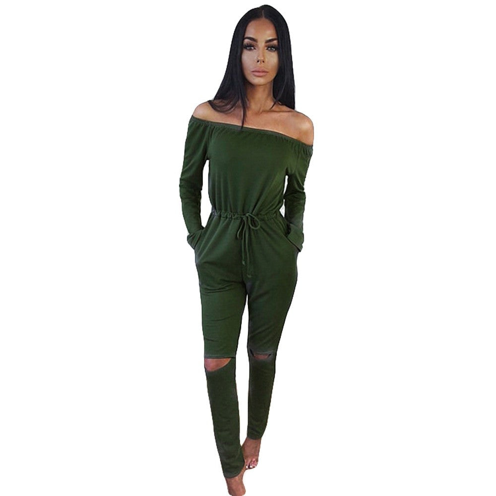 Slash Long Sleeve Bodysuit Jumpsuit - CELEBRITYSTYLEFASHION.COM.AU - 3