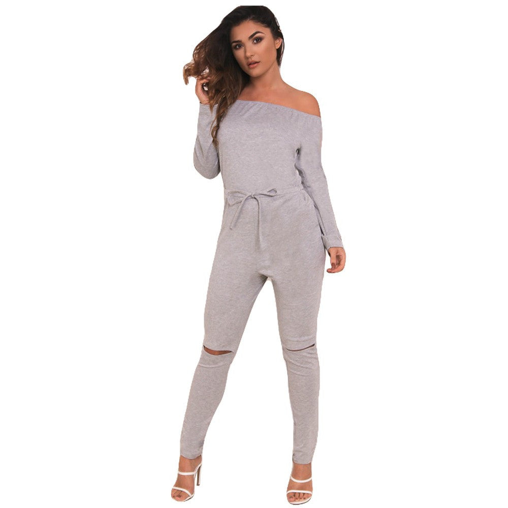 Slash Long Sleeve Bodysuit Jumpsuit - CELEBRITYSTYLEFASHION.COM.AU - 1