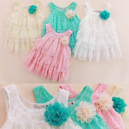 Baby Girl Dress Children Clothing Summer Kids Princess Fower Lace Tutu Dress - CelebritystyleFashion.com.au online clothing shop australia