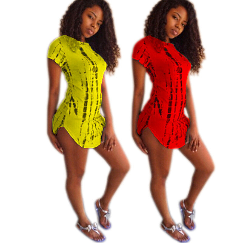 T Shirt Dress Casual Party Bright - CELEBRITYSTYLEFASHION.COM.AU - 1