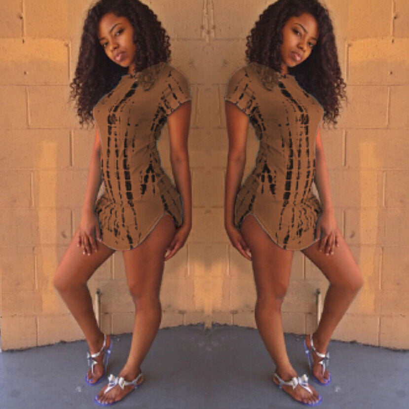 T Shirt Dress Casual Party Bright - CELEBRITYSTYLEFASHION.COM.AU - 2