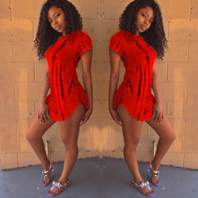 T Shirt Dress Casual Party Bright - CELEBRITYSTYLEFASHION.COM.AU - 4