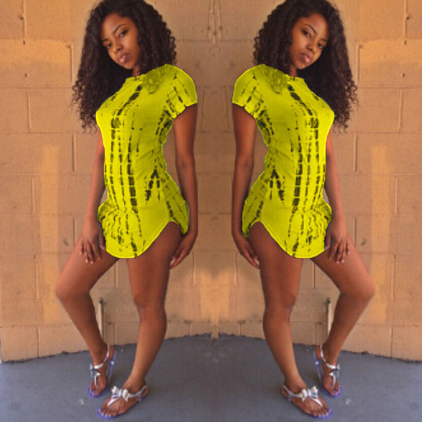 T Shirt Dress Casual Party Bright - CELEBRITYSTYLEFASHION.COM.AU - 3