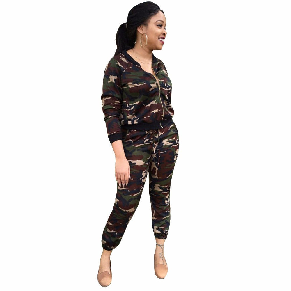 Camouflage Two Piece Playsuit Elegant Jumpsuit - CELEBRITYSTYLEFASHION.COM.AU - 1