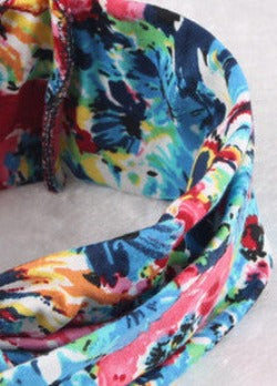 Retro Women Elastic Turban Twisted Knotted Headband Ethnic Floral Wide Stretch Hair Band Girl Yoga Hair Accessories-Dollar Bargains Online Shopping Australia