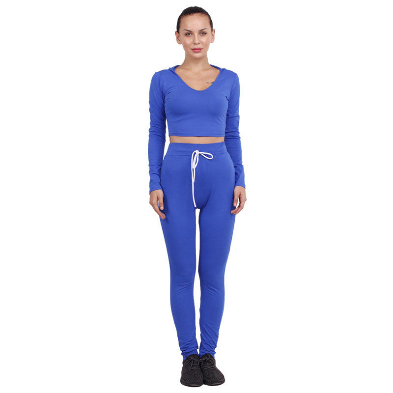 Two Piece Women Jumpsuit Full Pants Long Sleeve Hooded Cotton - CELEBRITYSTYLEFASHION.COM.AU - 3