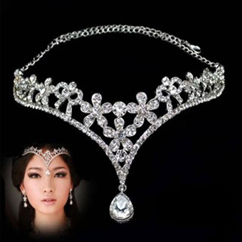 Fashion Silver rhinestone Head Chain Headpiece wedding bridal tiaras jewelry for Wedding Hairbands hair accessories - CelebritystyleFashion.com.au online clothing shop australia