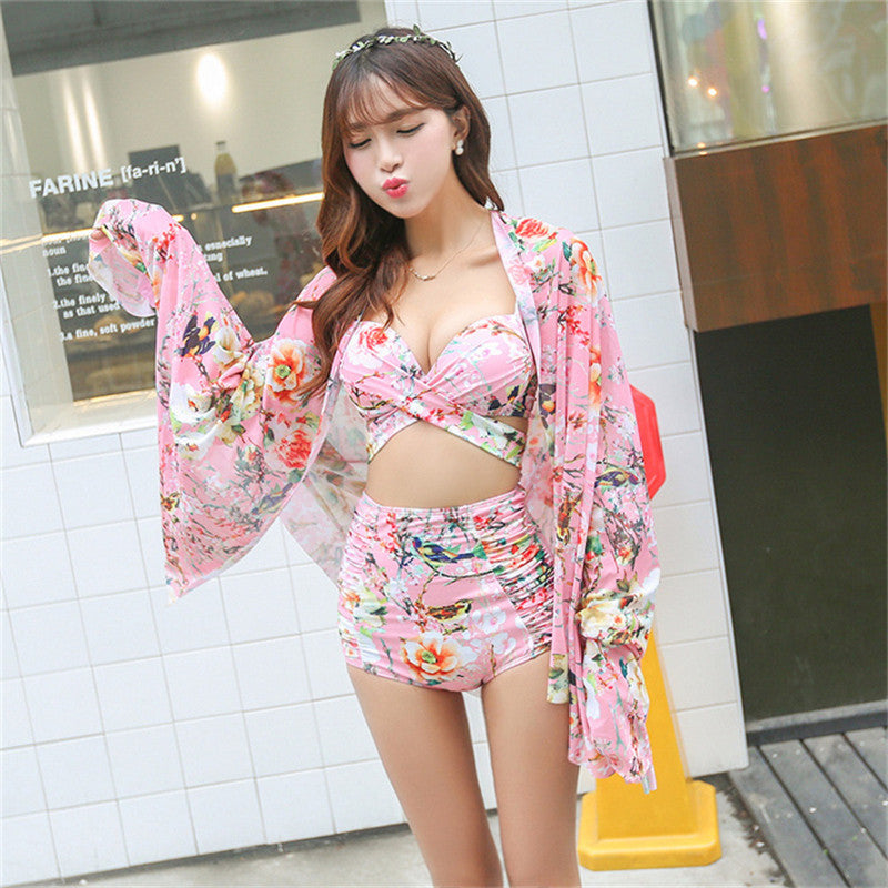 High Waist Swimsuit Bandage Bikini Floral Print Retro Vintage Bathing Suit Biquini Plus Size Swimwear Push Up Beach Wear Clothes-Dollar Bargains Online Shopping Australia