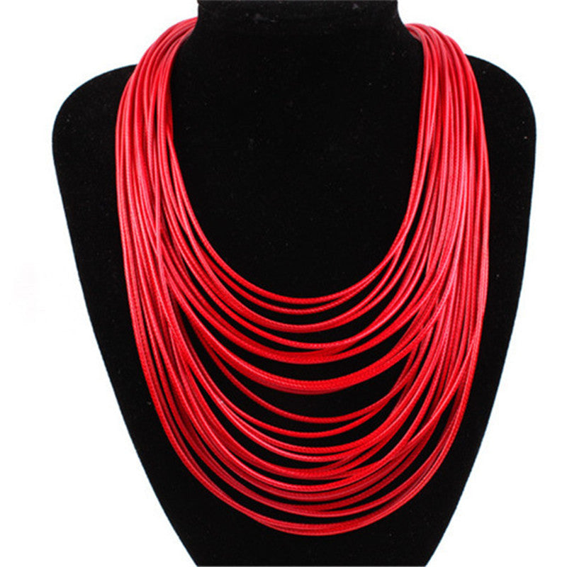 Fashion Women Multicolor Necklace Multilayer Rope Bohemia Statement Jewelry Long Necklace for Women 3L5002 - CelebritystyleFashion.com.au online clothing shop australia