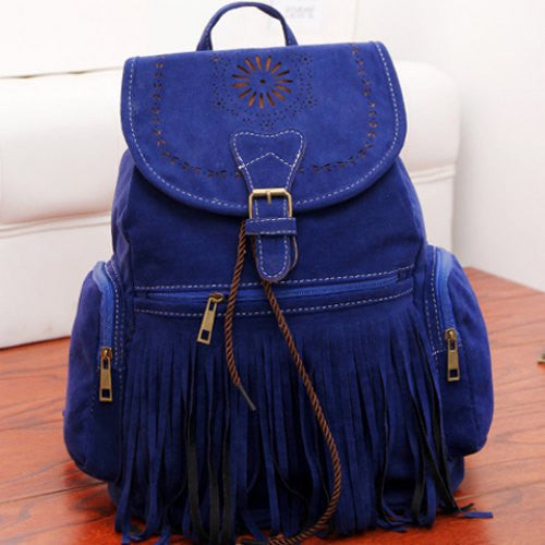 Tassel Bag Women Backpack Bag Bolsa Feminina Retro Engraving and Fringe Design Women's Vintage Satchel-Dollar Bargains Online Shopping Australia