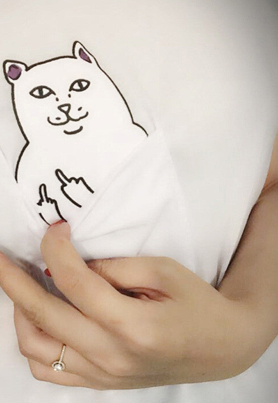 H149 Cat Pocket Women T-shirt Summer Style Tee Harajuku Women Tops Plus size 4XL-Dollar Bargains Online Shopping Australia