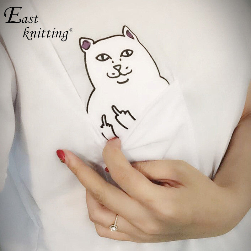 H149 Cat Pocket Women T-shirt Summer Style Tee Harajuku Women Tops Plus size 4XL-Dollar Bargains Online Shopping Australia