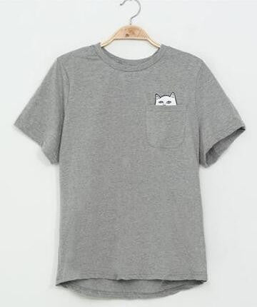 H149 Cat Pocket Women T-shirt Summer Style Tee Harajuku Women Tops Plus size 4XL-Dollar Bargains Online Shopping Australia
