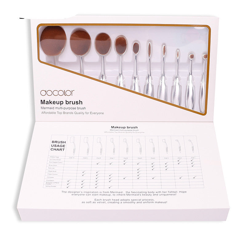 Docolor oval makeup brushes 10pcs oval brush set professional makeup brushes set toothbrush make up brushes holder with nice box-Dollar Bargains Online Shopping Australia