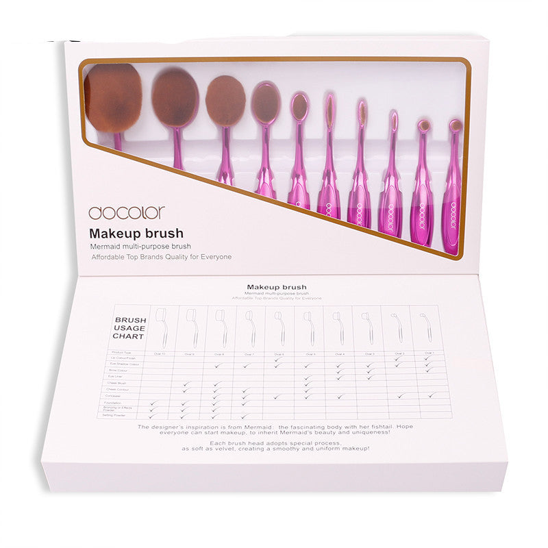Docolor oval makeup brushes 10pcs oval brush set professional makeup brushes set toothbrush make up brushes holder with nice box-Dollar Bargains Online Shopping Australia