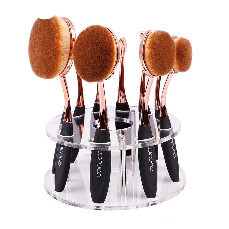 Docolor oval makeup brushes 10pcs oval brush set professional makeup brushes set toothbrush make up brushes holder with nice box-Dollar Bargains Online Shopping Australia
