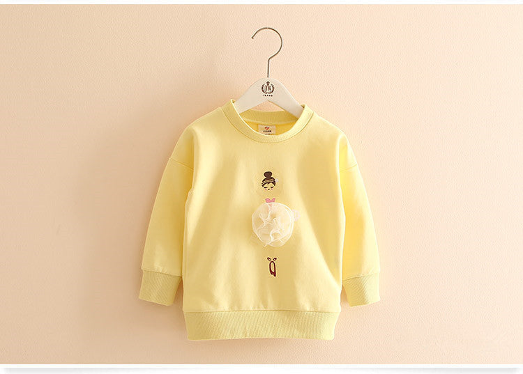 Ballet Girl Pattern Girls Sweatshirts New Spring/Autumn 6 Candy Colors Casual Long Sleeve Cotton Kids Clothes Children Tops - CelebritystyleFashion.com.au online clothing shop australia
