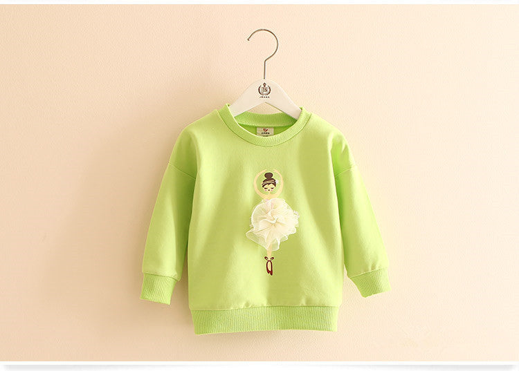 Ballet Girl Pattern Girls Sweatshirts New Spring/Autumn 6 Candy Colors Casual Long Sleeve Cotton Kids Clothes Children Tops - CelebritystyleFashion.com.au online clothing shop australia