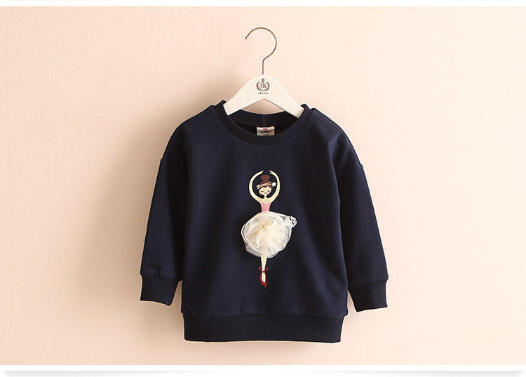 Ballet Girl Pattern Girls Sweatshirts New Spring/Autumn 6 Candy Colors Casual Long Sleeve Cotton Kids Clothes Children Tops - CelebritystyleFashion.com.au online clothing shop australia