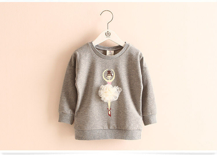 Ballet Girl Pattern Girls Sweatshirts New Spring/Autumn 6 Candy Colors Casual Long Sleeve Cotton Kids Clothes Children Tops - CelebritystyleFashion.com.au online clothing shop australia
