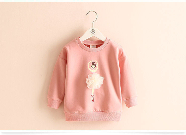 Ballet Girl Pattern Girls Sweatshirts New Spring/Autumn 6 Candy Colors Casual Long Sleeve Cotton Kids Clothes Children Tops - CelebritystyleFashion.com.au online clothing shop australia