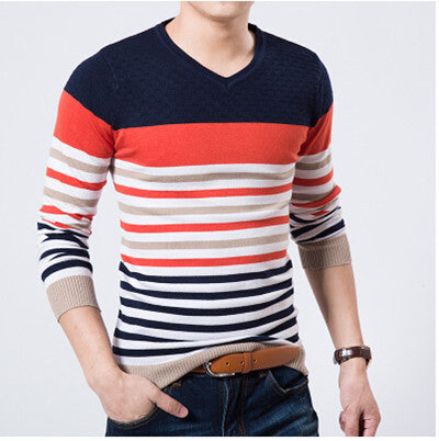 High Quality Casual Sweater Men Pullovers Brand winter Knitting long sleeve v-Neck slim Knitwear Sweaters size M-XXL-Dollar Bargains Online Shopping Australia