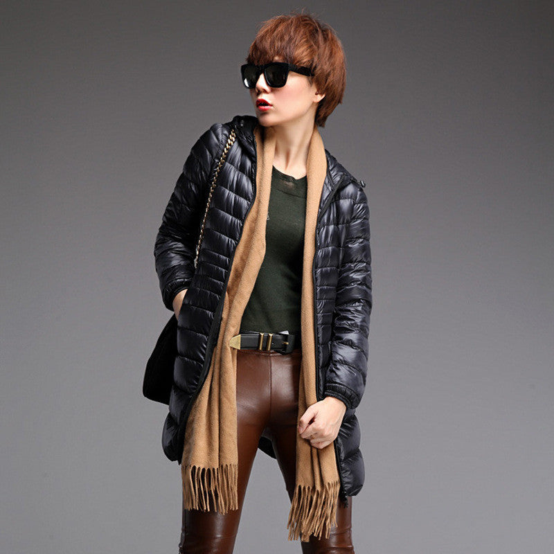 Warm Winter Jacket Women Fashion Brand Cotton White Duck Down Parka Ultra-light Down Cotton Jacket Long Elegant Outwear A07-Dollar Bargains Online Shopping Australia