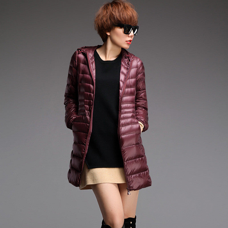 Warm Winter Jacket Women Fashion Brand Cotton White Duck Down Parka Ultra-light Down Cotton Jacket Long Elegant Outwear A07-Dollar Bargains Online Shopping Australia