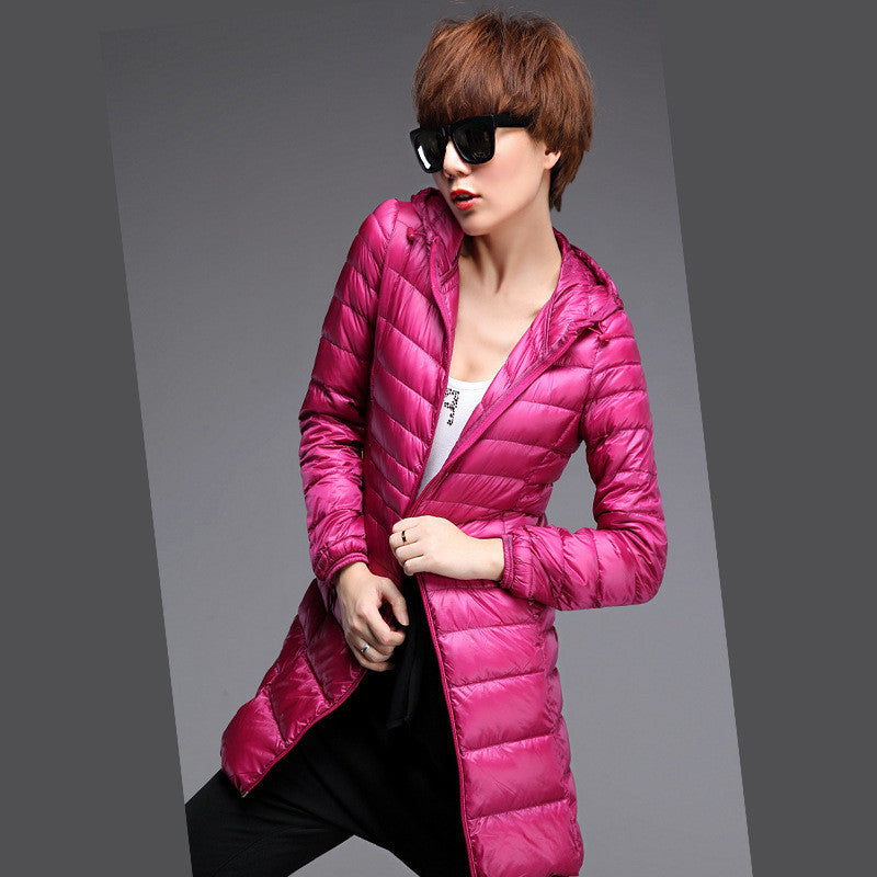 Warm Winter Jacket Women Fashion Brand Cotton White Duck Down Parka Ultra-light Down Cotton Jacket Long Elegant Outwear A07-Dollar Bargains Online Shopping Australia