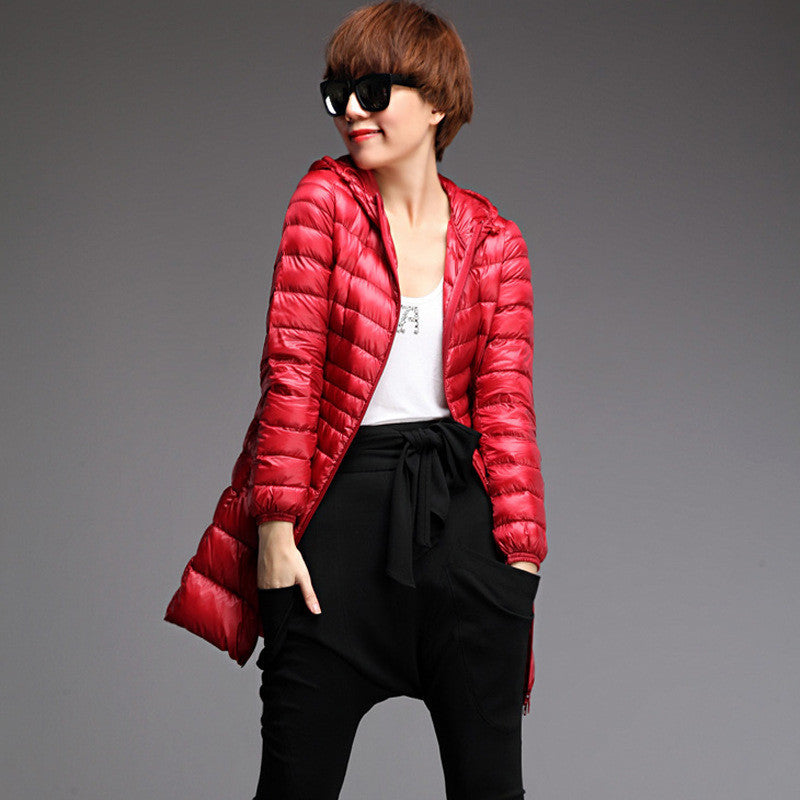 Warm Winter Jacket Women Fashion Brand Cotton White Duck Down Parka Ultra-light Down Cotton Jacket Long Elegant Outwear A07-Dollar Bargains Online Shopping Australia