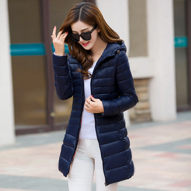 Warm Winter Jacket Women Fashion Brand Cotton White Duck Down Parka Ultra-light Down Cotton Jacket Long Elegant Outwear A07-Dollar Bargains Online Shopping Australia