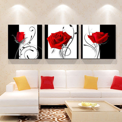 Print poster canvas Wall Art Beautiful roses cuadros Decoration art oil painting Modular pictures on the hall wall(no frame)3pcs-Dollar Bargains Online Shopping Australia