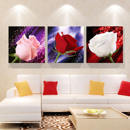 Print poster canvas Wall Art Beautiful roses cuadros Decoration art oil painting Modular pictures on the hall wall(no frame)3pcs-Dollar Bargains Online Shopping Australia