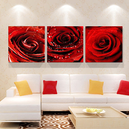 Print poster canvas Wall Art Beautiful roses cuadros Decoration art oil painting Modular pictures on the hall wall(no frame)3pcs-Dollar Bargains Online Shopping Australia