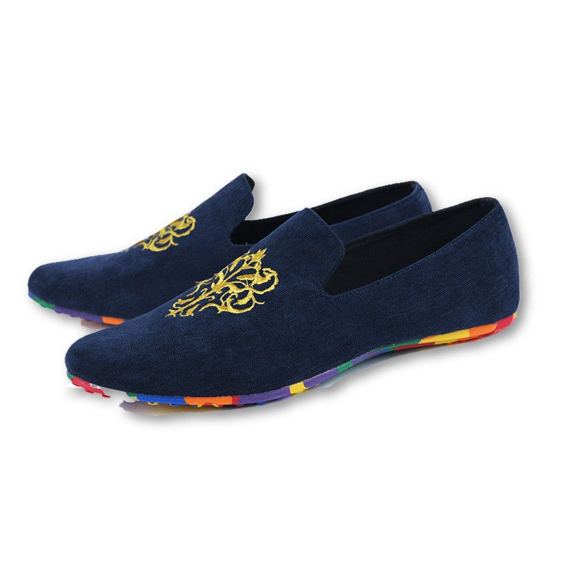 men fashion slip-on Totem Printing flats shoes Nubuck Leather driving shoes men moccasins male boat loafers-Dollar Bargains Online Shopping Australia