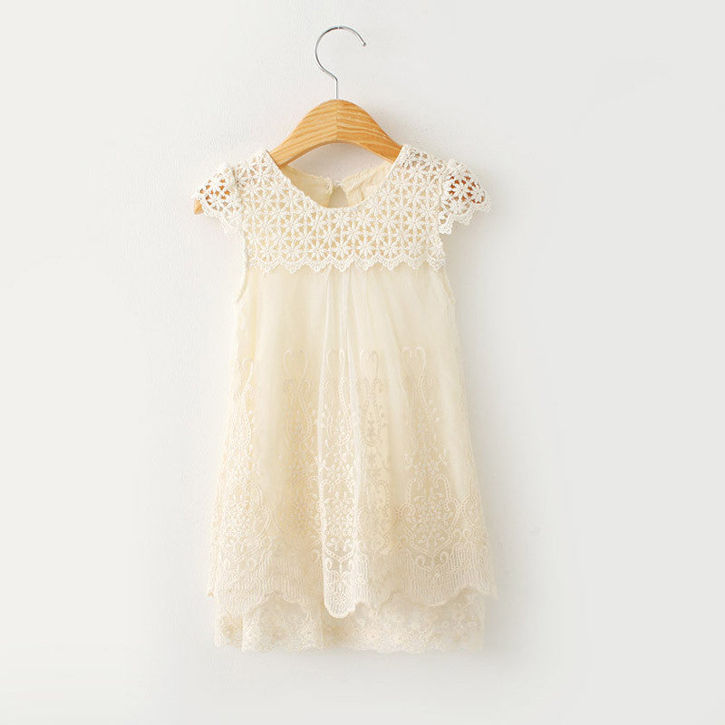 Girls Dress Summer Clothing Children Fashion Lace Princess Dress Kids Party O-Neck Dresses-Dollar Bargains Online Shopping Australia