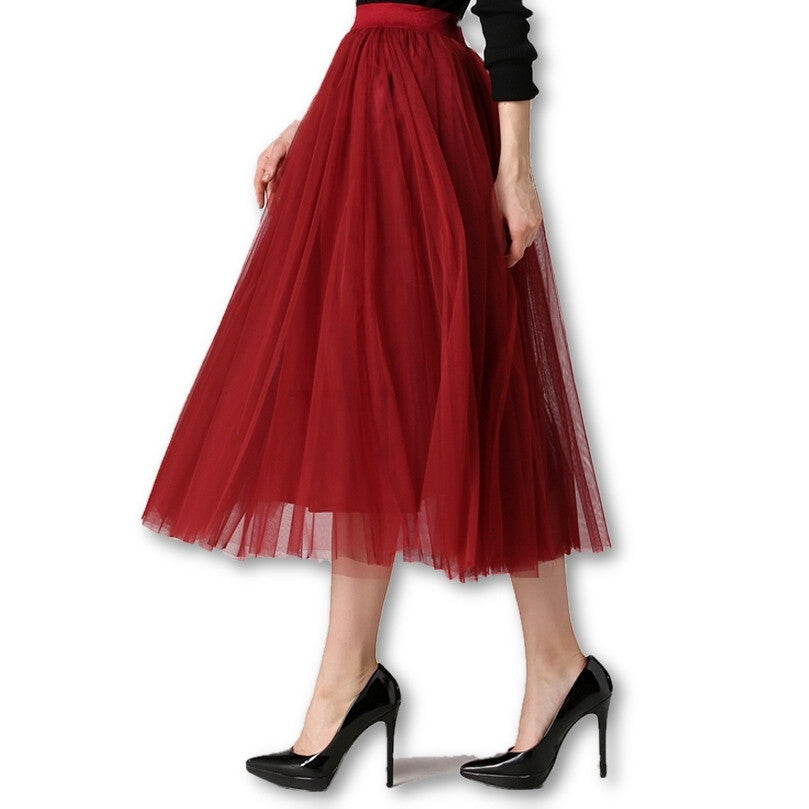 autumn fashion faldas korean style 8 m big swing maxi skirts womens winter jupe high waist tutu adult long tulle skirt-Dollar Bargains Online Shopping Australia