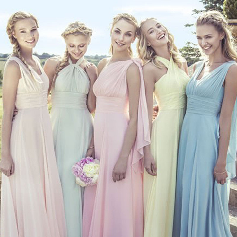 Convertible Style Sexy Chiffon Party Wedding Bridesmaid Dresses Floor Length Mint Dresses for Bridesmaids Vestido BMD94-Dollar Bargains Online Shopping Australia