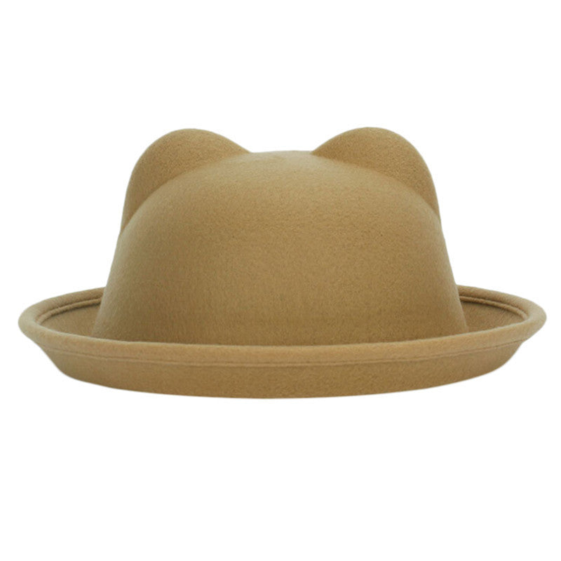 Fashion Winter Fashion Women Devil Hat Cute Kitty Cat Ears Wool Derby Bowler Cap-Dollar Bargains Online Shopping Australia