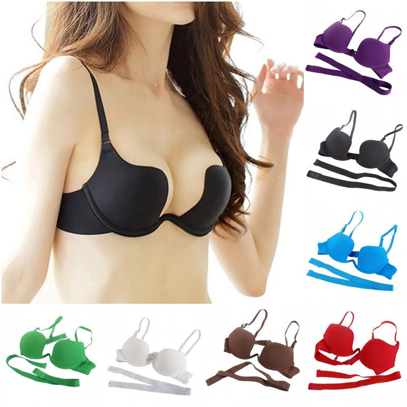 Fashion Sexy Women Bra Deep U Low Cut Super Push Up Backless Bra Brassiere Sutian Underwear Bralette Sujetador est-Dollar Bargains Online Shopping Australia